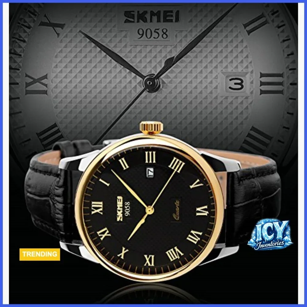 Men's Quartz Wristwatch Roman Numeral PU Leather Band Water Resist Analog
